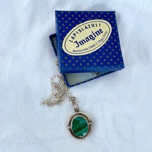 SILVER NECKLACE WITH SILVER LAPIS LAZULI CHARM